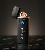 Kişiye Özel İsim Baskılı Siyah USB Şarjlı Alevsiz Premium Çakmak