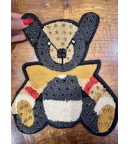 PUNCH DOKUMA ZİRKON TAŞLI AYI ARMA DİKİŞ APLİKE 23X20 CM