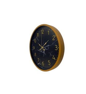 Kahverengi Mermer Desenli 36 Cm Duvar Saati (Standart)