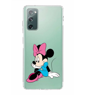 Samsung Galaxy S20 FE  Kamera Korumalı Kapak Minnie Mouse Tasarımlı  Şeffaf  Kılıf