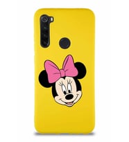 Xiaomi Redmi Note 8 Soft Premier Kapak Minnie Mouse-C Tasarımlı Silikon Kılıf - Sarı (Şeffaf)