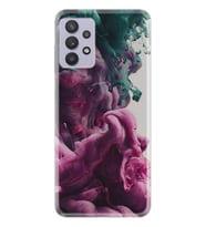 Kılıfland Samsung Galaxy A32 Kılıf Desenli Silikon Resimli Kapak Pink Green Cloud Kılıf 1306