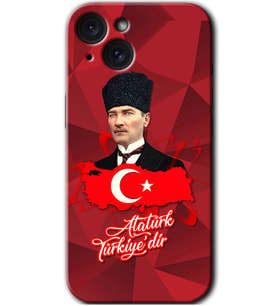 İphone 15 Kılıf HD Desen Baskılı Kılıf - Atatürkiye
