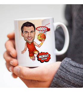 Kişiye Özel Basketbol Meraklısı Karikatürlü Kupa Bardak