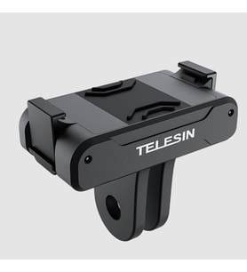 Manyetik Çift Tırnak Adaptör – Telesin OA-TPM-T04 DJI Osmo Action 5 Pro / 4/3 Uyumlu Hızlı Bağlantı Aparatı, Manyetik Quick Release Kamera Adaptörü