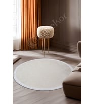 Dijidekor Halı Krem Cool Janjanlı Yuvarlak Saçaklı Kesme İnce Yolluk Kilim Salon Halısı Modelleri