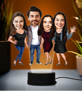 Doğum Günü Hediyesi,Sevgiliye Hediye, Kişiye Özel Fotoğraflı En Güzel Dostluk Karikatür 3D Led Lamba (Beyaz)