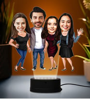 Doğum Günü Hediyesi,Sevgiliye Hediye, Kişiye Özel Fotoğraflı En Güzel Dostluk Karikatür 3D Led Lamba (Beyaz)