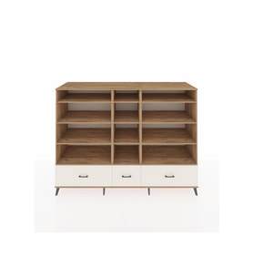 Kronos Dolap 12 Raflı 3 Çekmeceli  220x59x163 Çam-Çam/Aytaşı