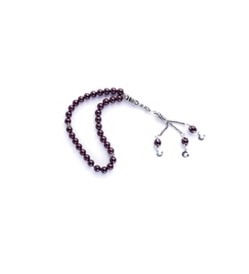 Garnet Tesbih 8 Ml Gümüş Uçlu