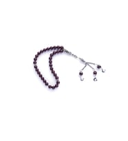 Garnet Tesbih 8 Ml Gümüş Uçlu