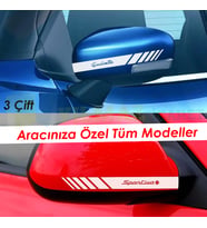 Alfa Romeo Mito Gıulia Stelvio 156 147 159 Yan Dikiz Ayna Şerit Oto Sticker Etiket Yapıştırma Çıkartma 3 Çift ( 20 X 2 Cm Ölçü )