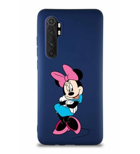 Xiaomi Mi Note 10 Lite Soft Premier Kapak Minnie Mouse-D Tasarımlı Silikon Kılıf - Lacivert (Şeffaf)