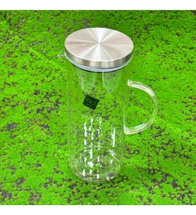 ALİSA METAL KAPAKLI CAM SÜRAHİ / YAĞLIK 1500 ML (Şeffaf)
