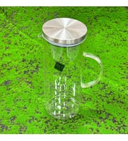 ALİSA METAL KAPAKLI CAM SÜRAHİ / YAĞLIK 1500 ML (Şeffaf)