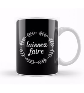 French Slogan L'amour Triomphe Kupa Bardak Porselen