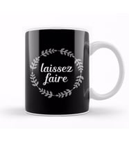 French Slogan L'amour Triomphe Kupa Bardak Porselen