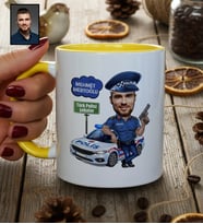 Kişiye Özel Kişiye Özel Karikatürlü Erkek Polis Kupa Bardak Polisler Günü Hediyesi