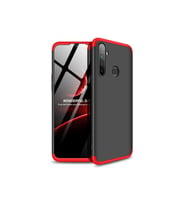 Realme 5 Uyumlu Kılıf Zore Ays Kapak (Siyah-Kırmızı)