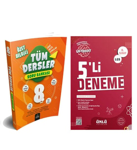 Element Yayınları 8. Sınıf Tüm Dersler Soru Bankası ve Ünlü 5 li Deneme Seti 2 Kitap