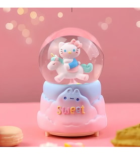 Hello Kitty İçi Dönmeli Püskürtmeli Işıklı Müzikli Kar Küresi Büyük Boy Model 2