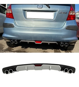 Honda Jazz Gri Difüzör 4 Krom Egzoz Görünümlü Difizör Arka Ek Body Kit