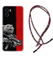 Vivo Y15S Y32 Y33S Y51 Y53S Kılıf Boyun Asklı Rasta Silikon Çılgın Kedi 1674
