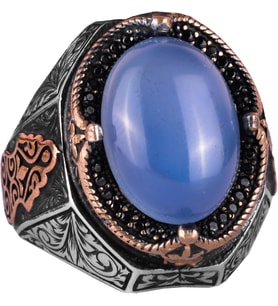 Chalcedon Taşlı Yüzük - 925 Ayar Gümüş Yüzük