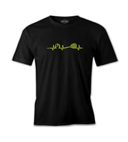 Tenis - Heartbeat Siyah Erkek Tshirt
