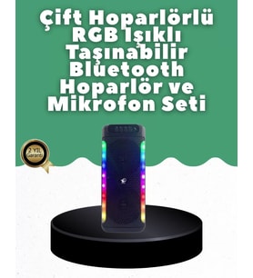 Yüksek Ses Güçlü Kablosuz Hoparlör  Karaoke Mikrofonlu