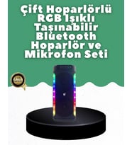 Yüksek Ses Güçlü Kablosuz Hoparlör  Karaoke Mikrofonlu
