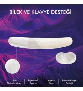 MP04 - Jel Mouse ve Klavye Bilek Destek Pedi  Yumuşak, Ergonomik, El Bileği Dinlendirme Ped Set (Şeffaf)