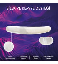 MP04 - Jel Mouse ve Klavye Bilek Destek Pedi  Yumuşak, Ergonomik, El Bileği Dinlendirme Ped Set (Şeffaf)