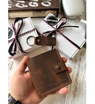 Kişiye Özel Hakiki Deri Klasik Cüzdan - Taba (anahtarlık hediyeli)