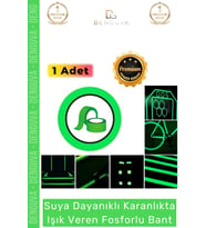 #ReflektörBant 4 Metre Yeşil Fosforlu Fotolümen Işıldayan İkaz Kendinden Yapışkanlı Reflektör Bant