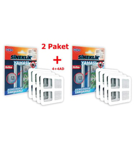 Sineklik Yaması Sineklik Tamir Bantı Kendinden Yapışkanlı 10x10cm 4Ad X2 Paket