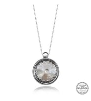 Swarovski Crystal Taşlı Çerçeveli Gümüş Kadın Kolye