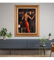 Altın Varaklı Paspartulu Çerçeveli Tablo rv419