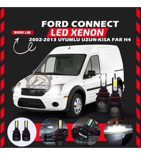 Ford Connect 2002-2013 Uzun - Kısa Far Uyumlu Şimşek Etkili Led Xenon Light Series H4