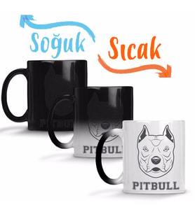 Pug Köpek Pit Bull Face Pitbull Aşıklar Sihirli Kupa Bardak Porselen
