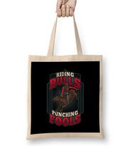 Riding Bulls Punchin' Fools Competitive Bull Rider Bez Çanta Uzun Saplı
