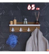 Modilayn Kedi Serisi 61,4x18 cm 4’lü Banyo Askısı Seti  12 Kancalı Raflı Düzenleyici Yer Tasarrufu