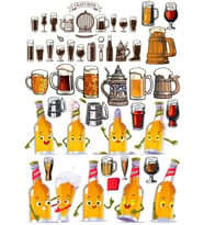 Bira Sticker Set 4 24 Parça Telefon, Tablet, Defter, Laptop Sticker