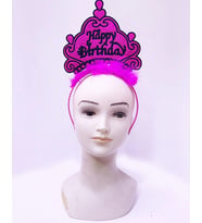 Happy Birthday Neon Fuşya Taç
