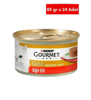 Gourmet Gold Cake Sığır Etli Yetişkin Kedi Konservesi 85 gr*24 Adet (Kahverengi)