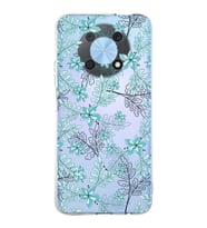 PrintiFy Huawei Nova Y90 Uyumlu Kamera Korumalı Floral Su Yeşili Tasarımlı Şeffaf Silikon Kılıf