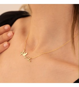 Kişiye Özel 925 Ayar Gümüş Tasarım Kalp Atışı Kedi Silüet Kolye (Gold)