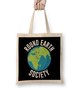 Round Earth Society Flat Earth Bez Çanta Uzun Saplı