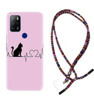 Omix X300 X500 X400 X600 X700 Kılıf Boyun Asklı Rasta Silikon Pink Cat Heart 1303