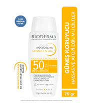 BIODERMA Photoderm Mineral Fluid SPF50+ Çok Hassas Ciltler için Yüksek Korumalı Yüz, Vücut Güneş Kremi 75 gr 3701129803721